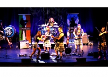 The Tartan Terrors performing on stage