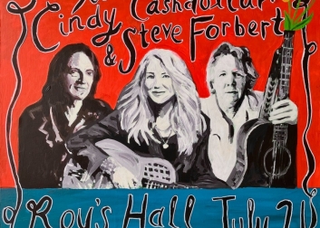 Muscians and singers Sonny Landreth, Cindy Cashdollar and Steve Forbert