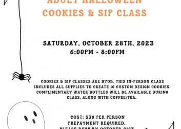 Spider web, ghost, adult halloween cookie class