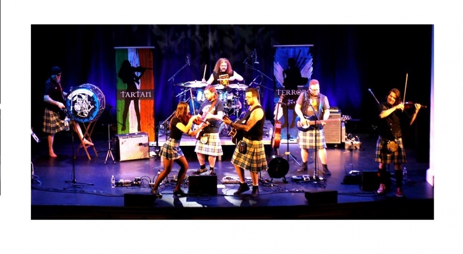 The Tartan Terrors performing on stage