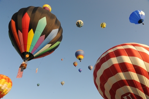 Balloons rise at the Warren County Farmers' Fair and Hot Air Balloon Festival