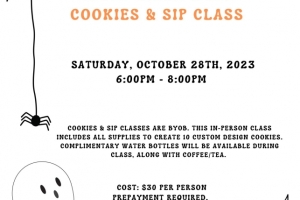 Spider web, ghost, adult halloween cookie class