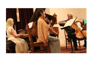 The Mohawk Trail Piano Trio featuring violinist Masako Yanagita, cellist Mark Fraser, and pianist Estela Olevsky
