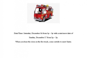 Santa in a firetruck