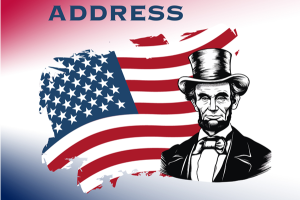 American flag and Abraham Lincoln