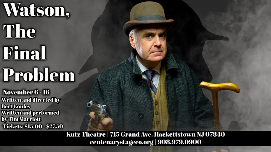 Poster with Watson holding a pistol